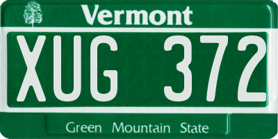 VT license plate XUG372