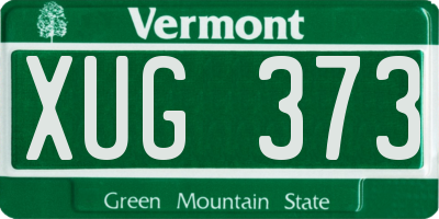 VT license plate XUG373