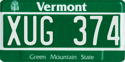 VT license plate XUG374