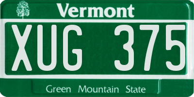 VT license plate XUG375