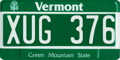 VT license plate XUG376