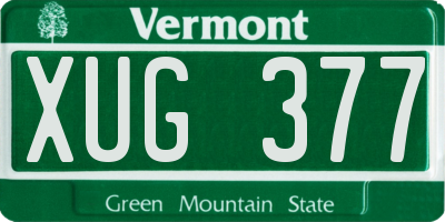 VT license plate XUG377