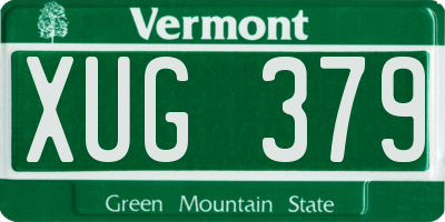 VT license plate XUG379