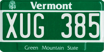 VT license plate XUG385