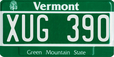 VT license plate XUG390