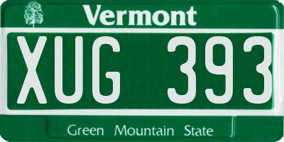 VT license plate XUG393