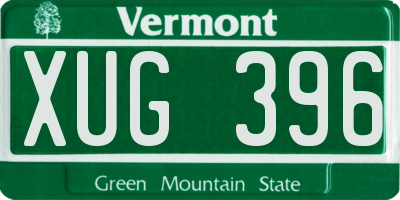 VT license plate XUG396