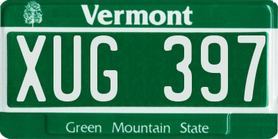 VT license plate XUG397