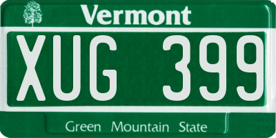 VT license plate XUG399