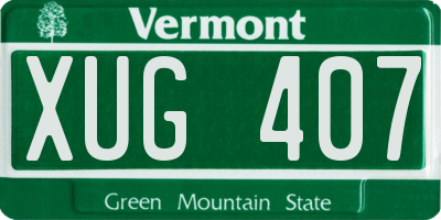 VT license plate XUG407