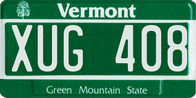 VT license plate XUG408