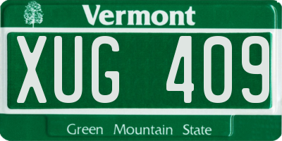 VT license plate XUG409