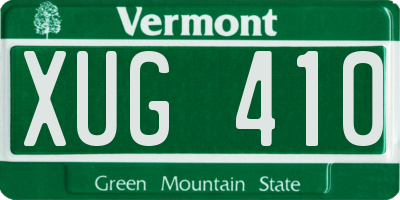 VT license plate XUG410