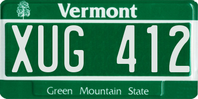 VT license plate XUG412