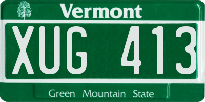 VT license plate XUG413