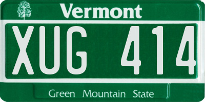 VT license plate XUG414