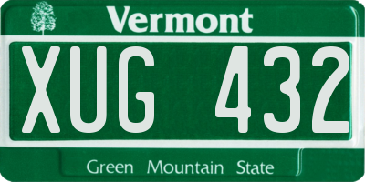 VT license plate XUG432