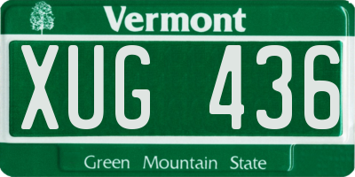 VT license plate XUG436