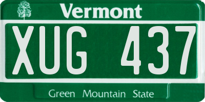 VT license plate XUG437