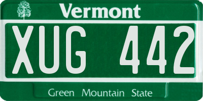 VT license plate XUG442