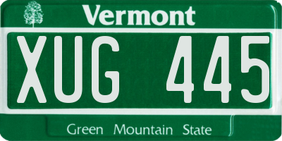 VT license plate XUG445