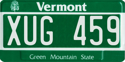 VT license plate XUG459