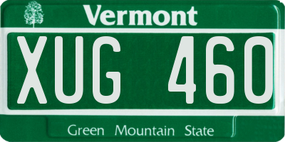 VT license plate XUG460