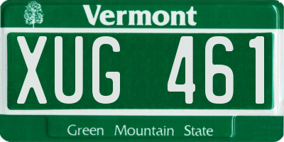 VT license plate XUG461