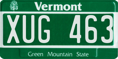VT license plate XUG463