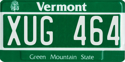 VT license plate XUG464