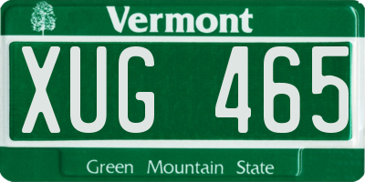 VT license plate XUG465