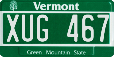 VT license plate XUG467