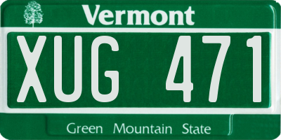 VT license plate XUG471