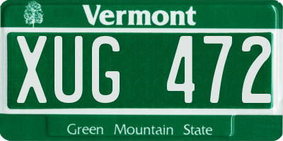 VT license plate XUG472