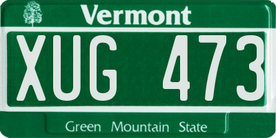 VT license plate XUG473