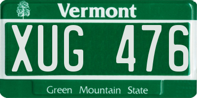 VT license plate XUG476