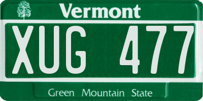 VT license plate XUG477