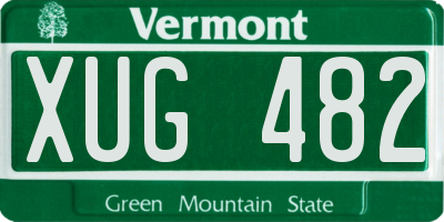 VT license plate XUG482