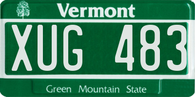 VT license plate XUG483