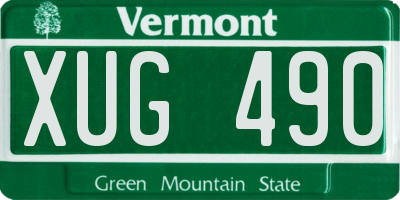 VT license plate XUG490
