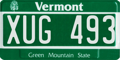 VT license plate XUG493