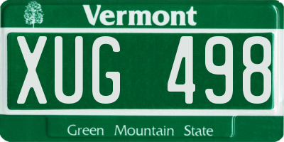 VT license plate XUG498