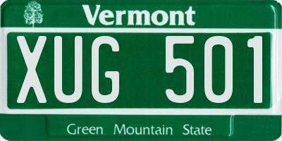 VT license plate XUG501