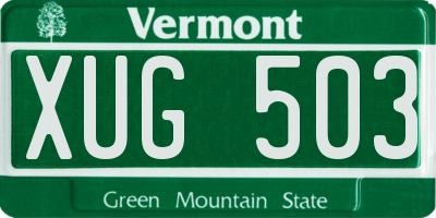 VT license plate XUG503