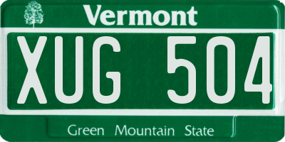 VT license plate XUG504