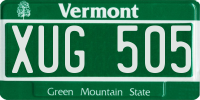 VT license plate XUG505
