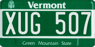 VT license plate XUG507