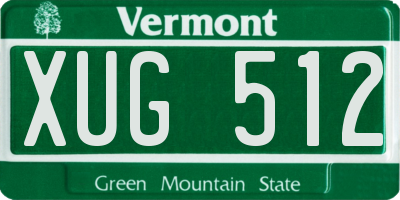 VT license plate XUG512