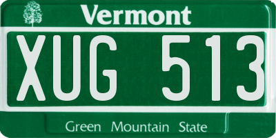 VT license plate XUG513