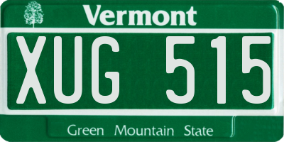 VT license plate XUG515